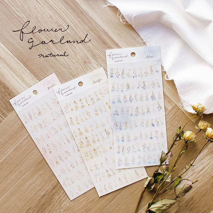 MindWave マインドウェイブ  フラワーガーランド ナチュラルステッカー 81480 yellow （10セット）