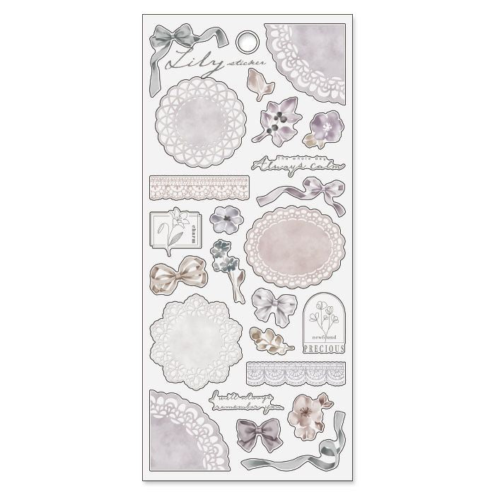 MindWave マインドウェイブ  リリーステッカー 81497 silver gray （10セット）