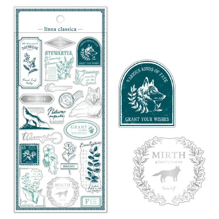 MindWave マインドウェイブ  リネアクラシカステッカー 81434 wolf （10セット）