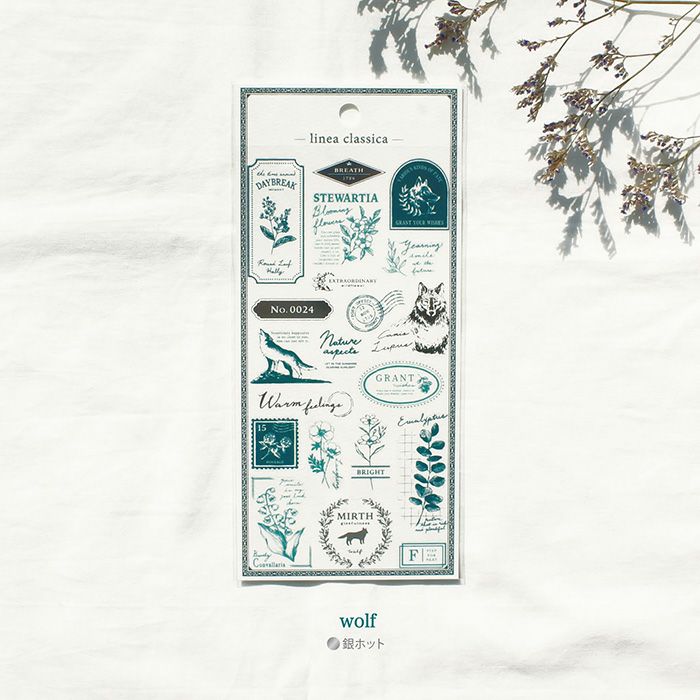 MindWave マインドウェイブ  リネアクラシカステッカー 81434 wolf （10セット）