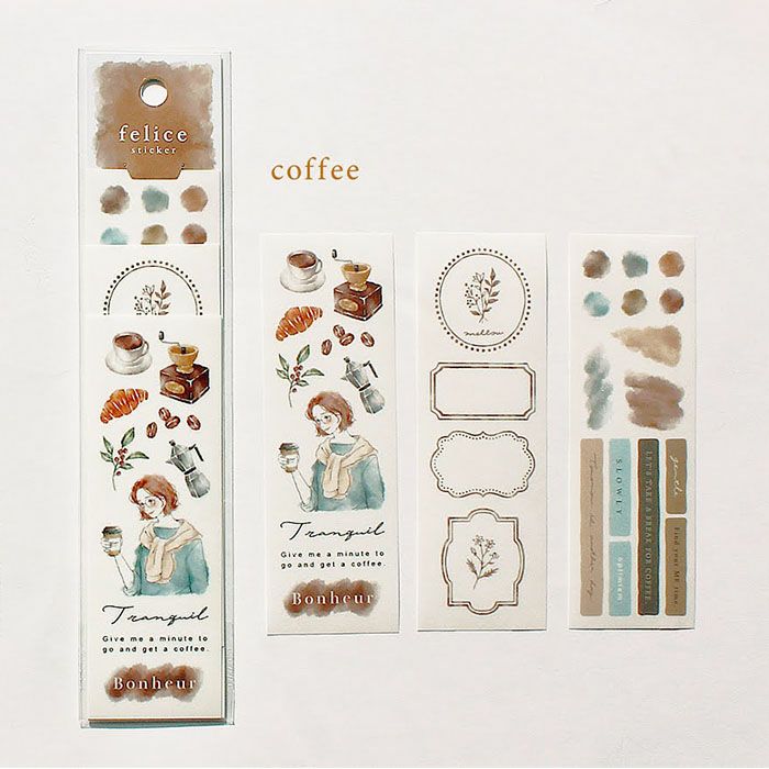 MindWave マインドウェイブ  フェリーチェ ステッカー 81535 coffee （10セット）