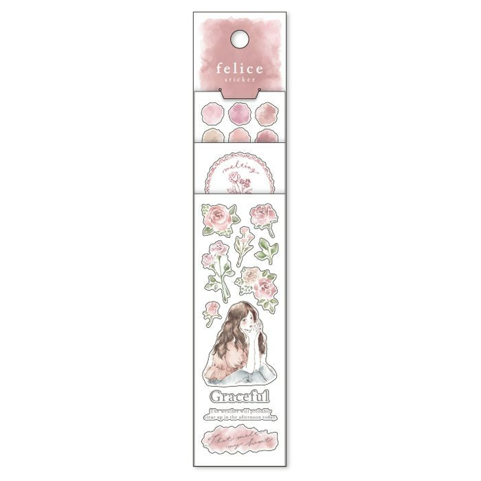 MindWave マインドウェイブ  フェリーチェ ステッカー 81532 flower pink （10セット）