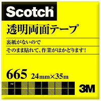 スコッチ・３Ｍ 透明両面テープ２４Ｘ３５ 665-3-24 4547452716975
