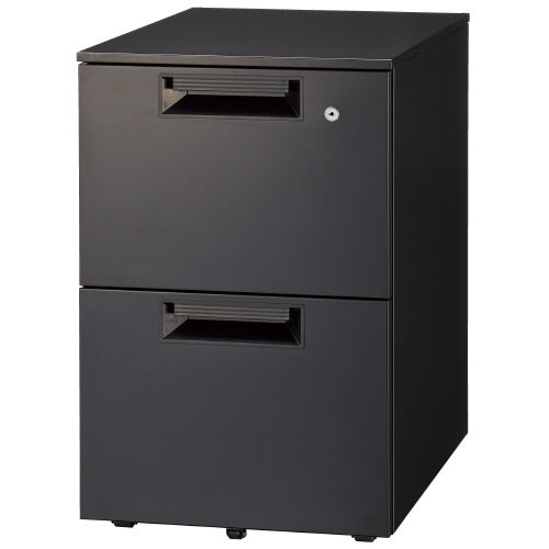 PLUS（プラス）オフィス家具 キャビネット2段 JS-046SC-A2 ブラック　