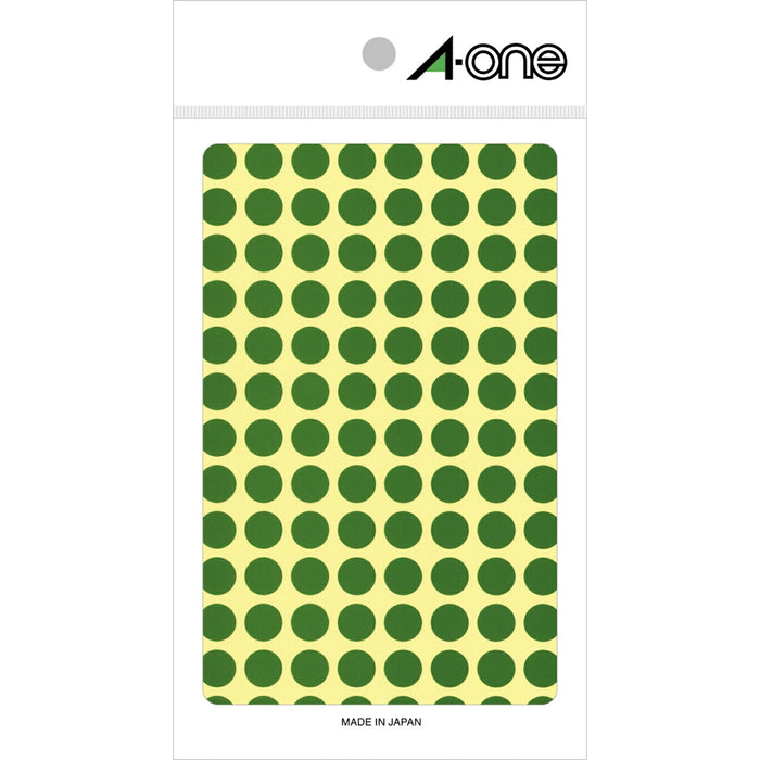 エーワン カラーラベル 緑 丸型 9mm 14シート 07003（10セット）