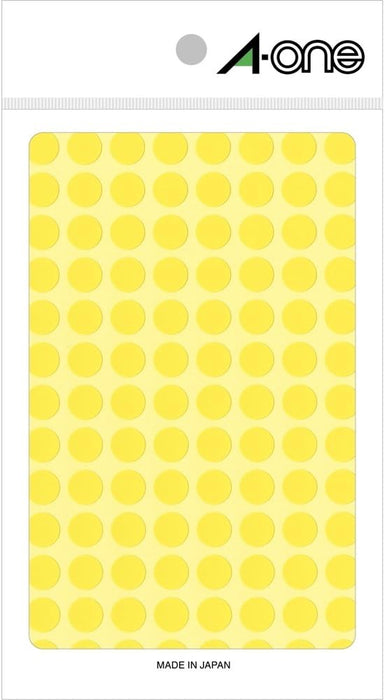 エーワン カラーラベル 黄 丸型 9mm 14シート 07004（10セット）