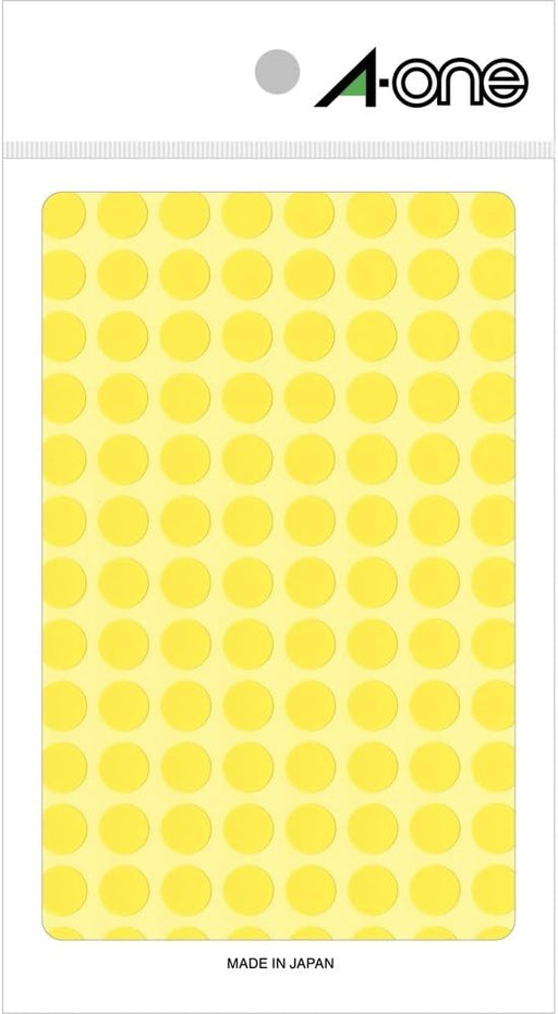 エーワン カラーラベル 黄 丸型 9mm 14シート 07004（10セット）