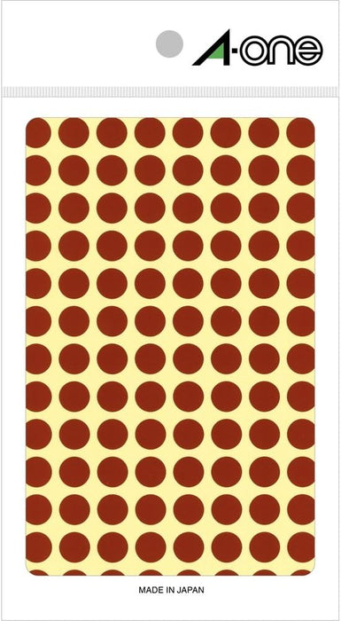 エーワン カラーラベル 茶 丸型 9mm 14シート 07007（10セット）