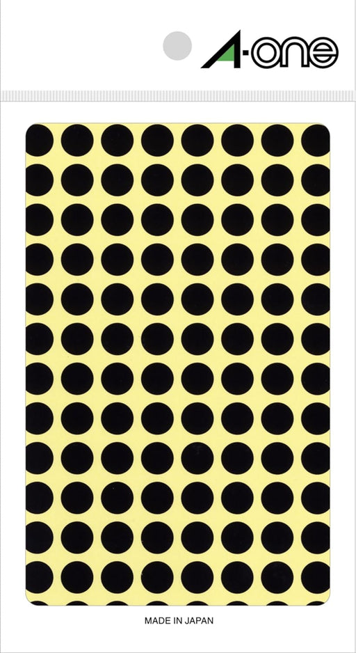 エーワン カラーラベル 黒 丸型 9mm 14シート 07009（10セット）