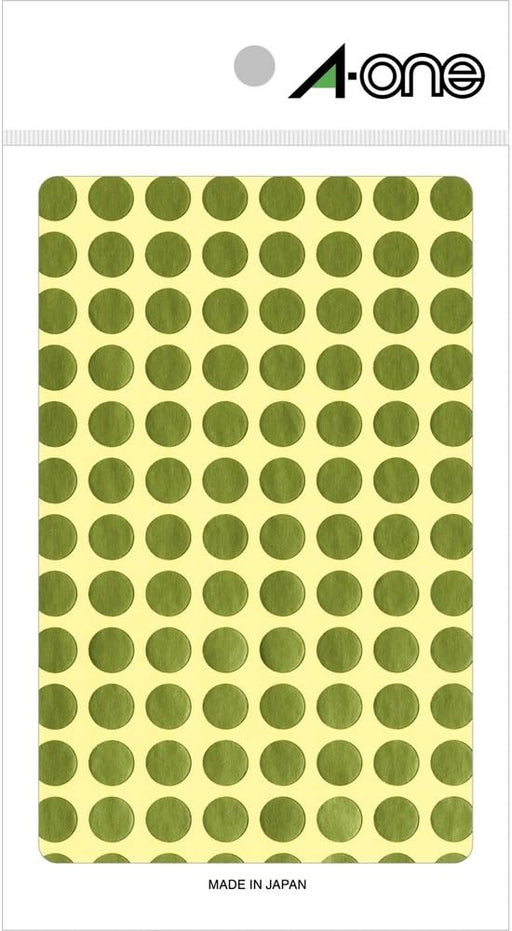 エーワン カラーラベル 金 丸型 9mm 8シート 07011（10セット）