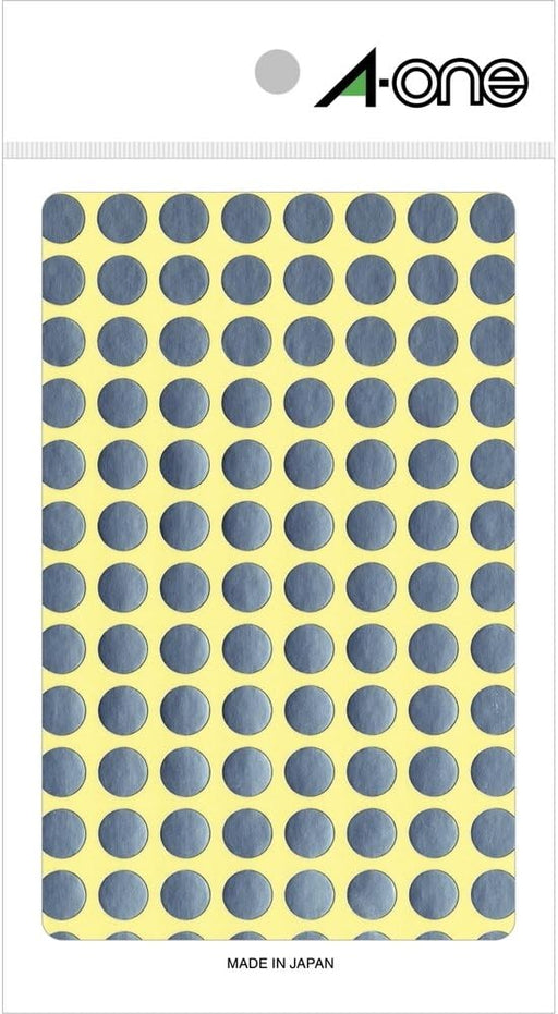 エーワン カラーラベル 銀 丸型 9mm 8シート 07012（10セット）