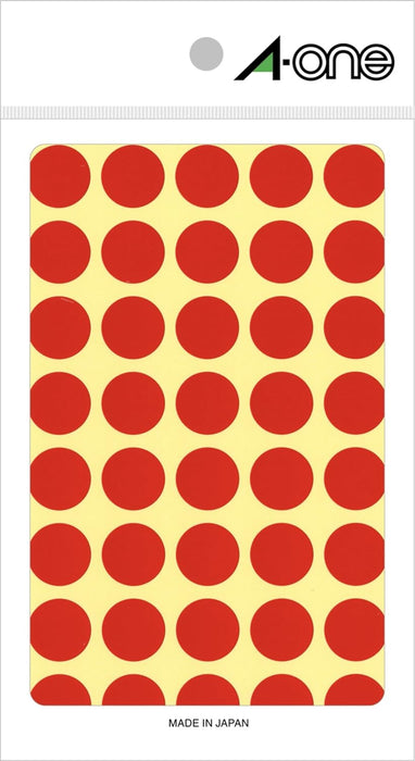 エーワン カラーラベル 赤 丸型 15mm 14シート 07021（10セット）