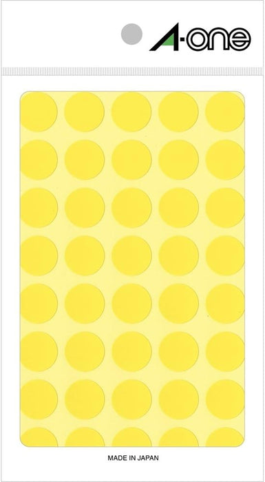 エーワン カラーラベル 黄 丸型 15mm 14シート 07024（10セット）