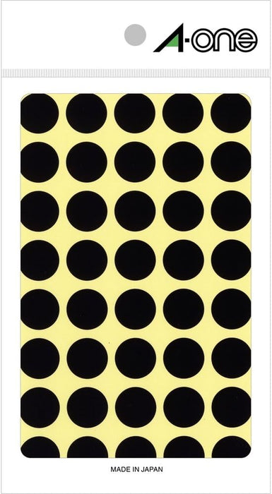 エーワン カラーラベル 黒 丸型 15mm 14シート 07029（10セット）