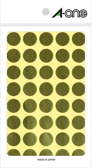 エーワン（A-one） カラーラベル 金 丸型 15mmφ 8シート（320片） 07031（10セット）
