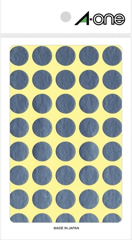 エーワン カラーラベル 銀 丸型 15mm 8シート 07032（10セット）