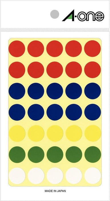 エーワン カラーラベル アソート 丸型 15mm 11シート 07034（10セット）