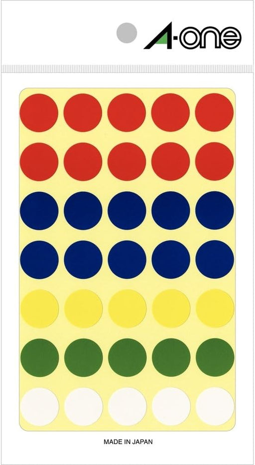エーワン カラーラベル アソート 丸型 15mm 11シート 07034（10セット）