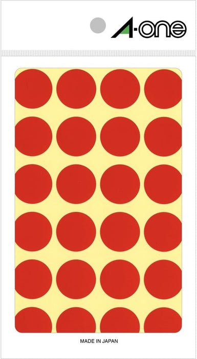 エーワン カラーラベル 赤 丸型 20mm 14シート 07041（10セット）
