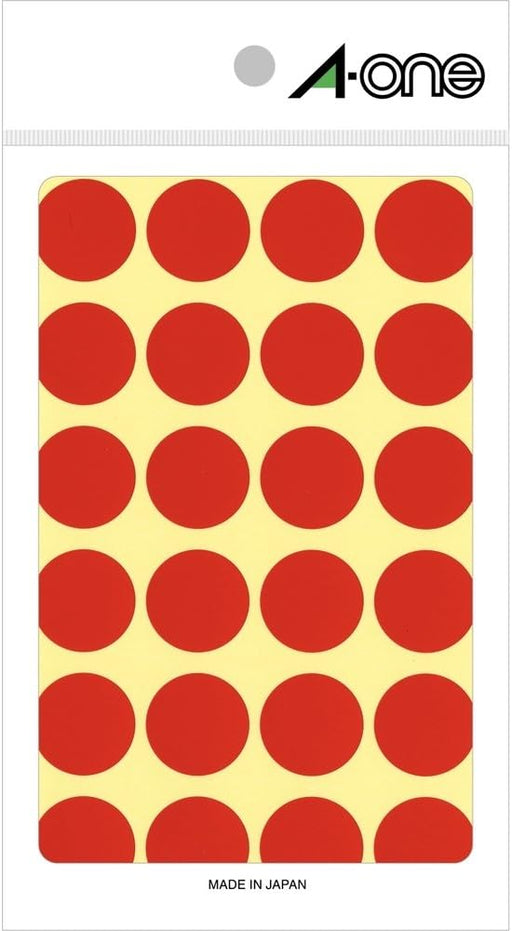 エーワン カラーラベル 赤 丸型 20mm 14シート 07041（10セット）