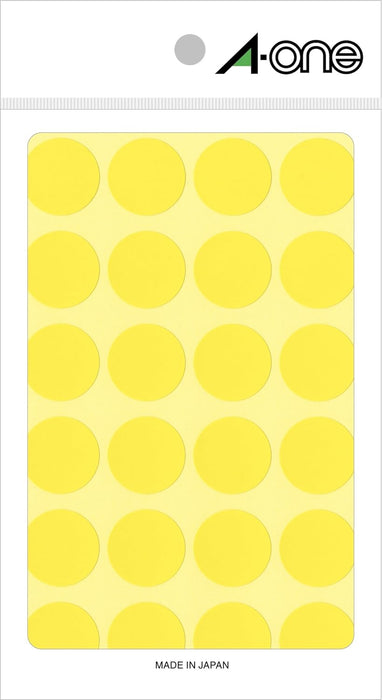 エーワン カラーラベル 黄 丸型 20mm 14シート 07044（10セット）
