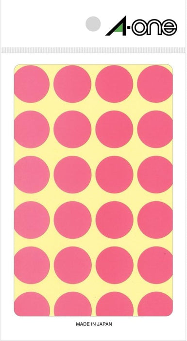 エーワン カラーラベル 桃 丸型 20mm 14シート 07048（10セット）