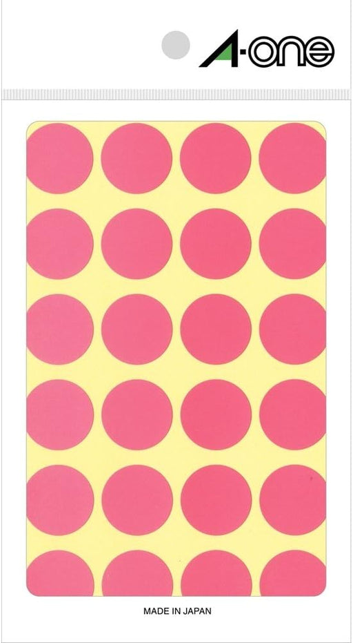 エーワン カラーラベル 桃 丸型 20mm 14シート 07048（10セット）