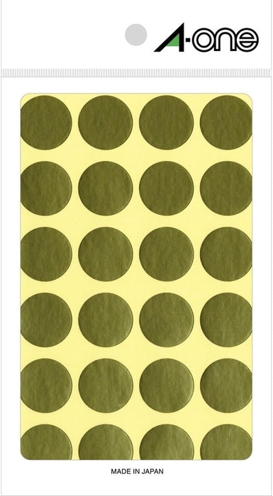 エーワン カラーラベル 金 丸型 20mm 8シート 07051（10セット）