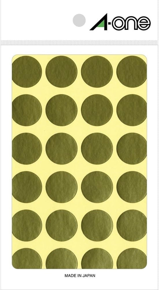 エーワン カラーラベル 金 丸型 20mm 8シート 07051（10セット）