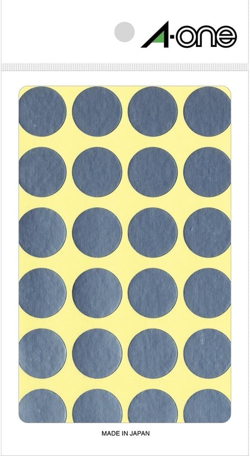 エーワン カラーラベル 銀 丸型 20mm 8シート 07052（10セット）