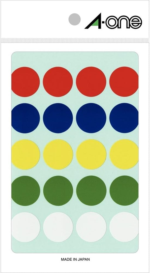 エーワン カラーラベル アソート 丸型 20mm 11シート 07054（10セット）