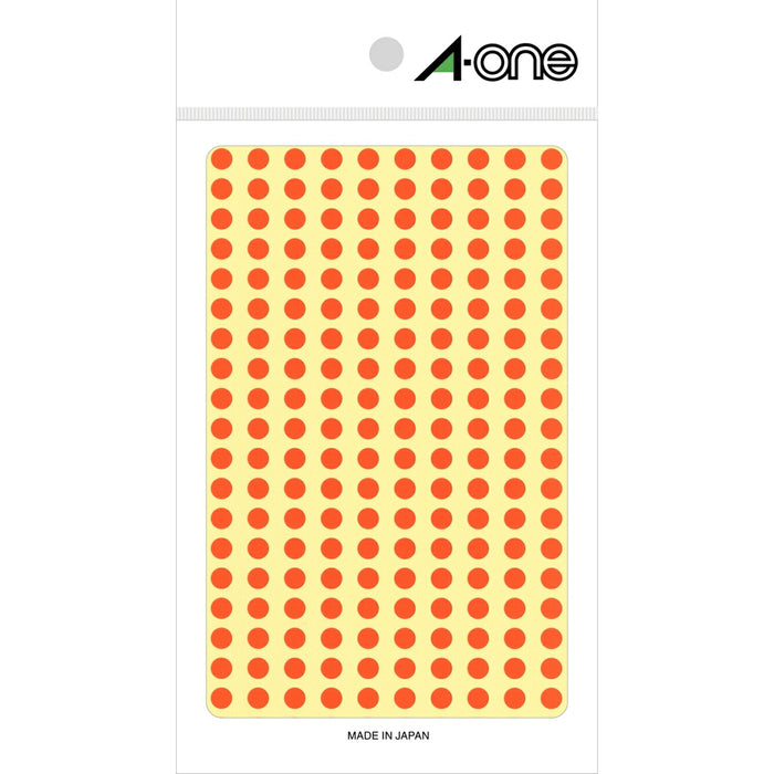 エーワン カラーラベル 橙 丸型 5mm 9シート 07065（10セット）
