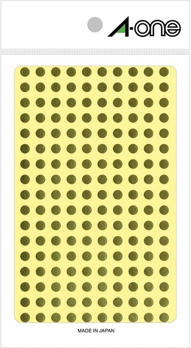 エーワン カラーラベル 金 丸型 5mm 6シート 07071（10セット）