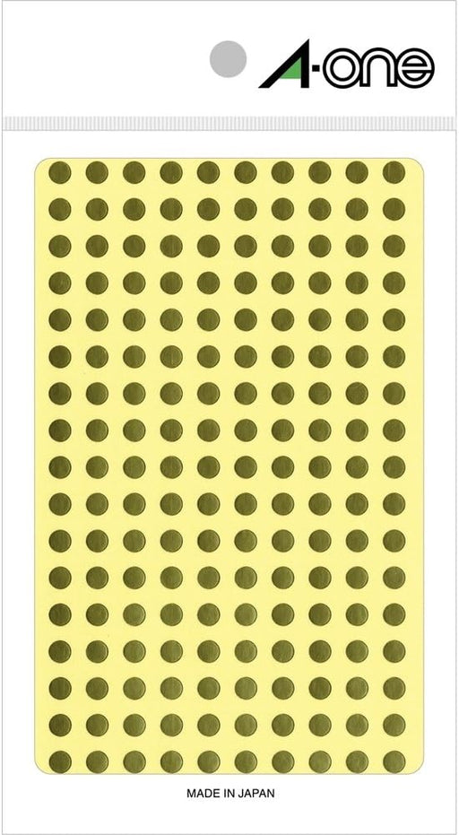 エーワン カラーラベル 金 丸型 5mm 6シート 07071（10セット）