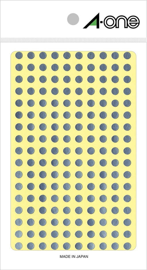 エーワン カラーラベル 銀 丸型 5mm 6シート 07072（10セット）