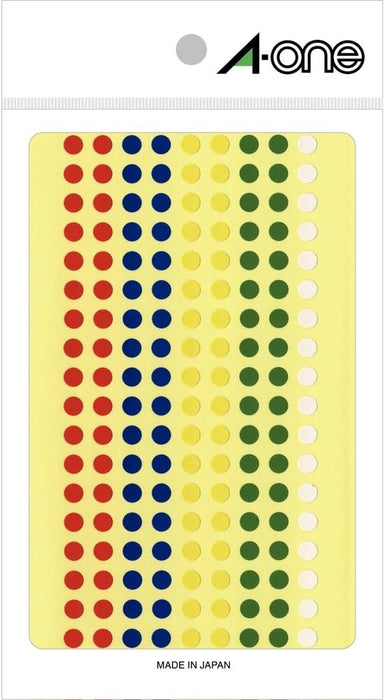 エーワン カラーラベル アソート 丸型 5mm 7シート 07074（10セット）