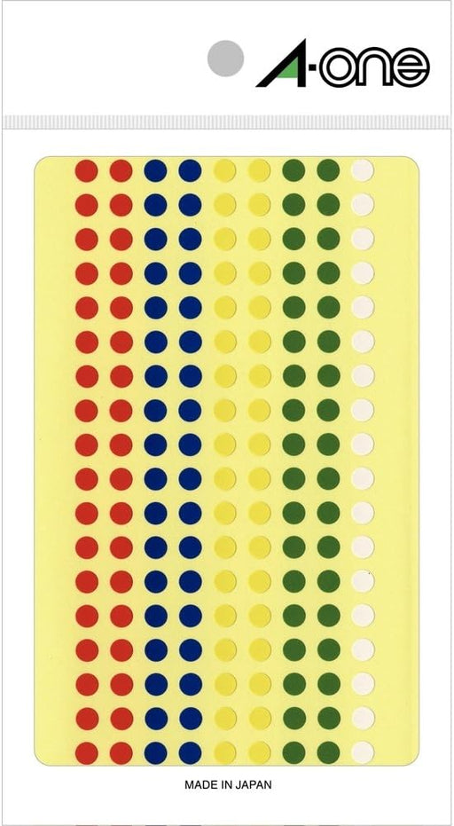 エーワン カラーラベル アソート 丸型 5mm 7シート 07074（10セット）