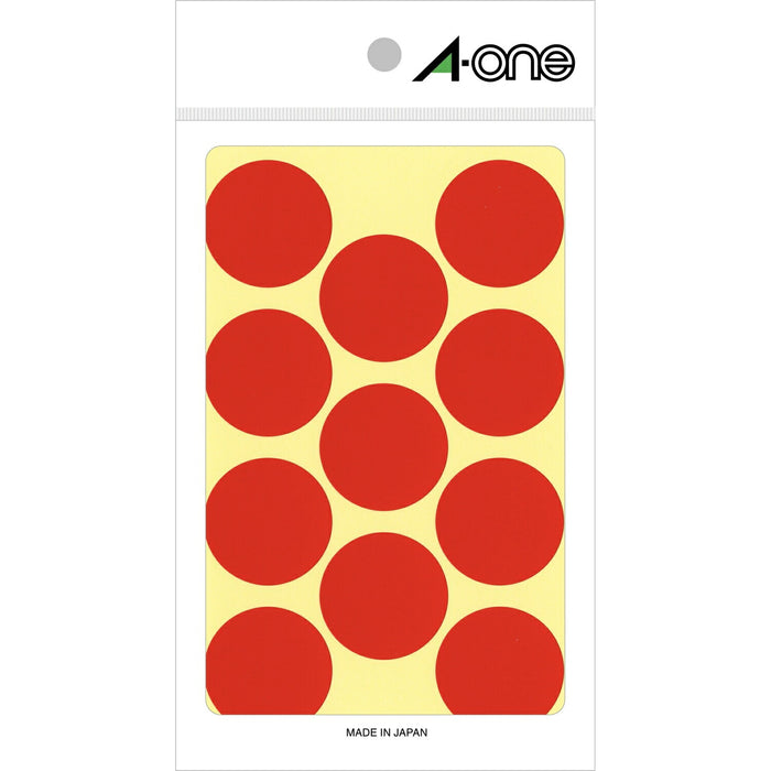 エーワン カラーラベル 赤 丸型 30mm 14シート 07231（10セット）