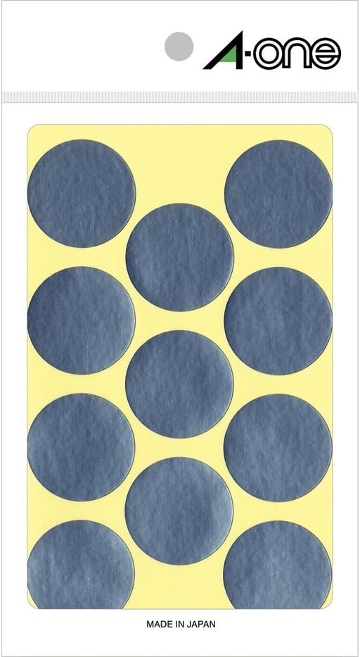 エーワン カラーラベル 銀 丸型 30mm 8シート 07242（10セット）