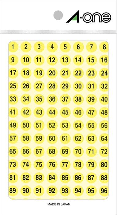 エーワン 特殊ラベル 数字 蛍光黄 丸型 9mm 4シート 08085（10セット）