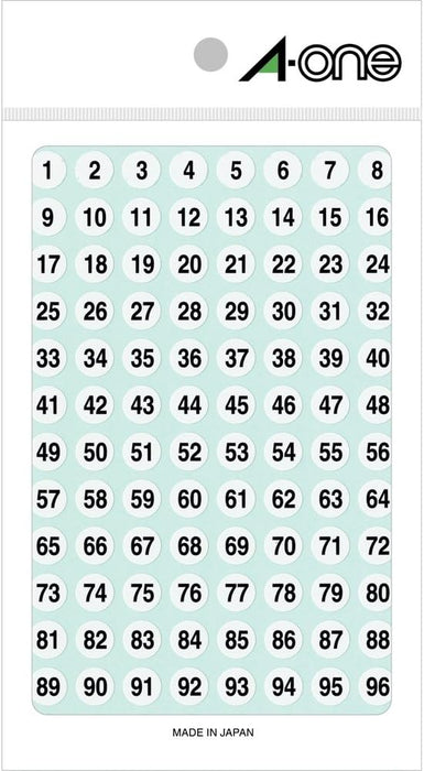 エーワン ラベル 数字 丸型 08086 白 9mmφ 4シート（10セット）