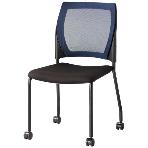 PLUS（プラス）オフィス家具 会議イス MC-R10 ネイビー キャスター脚　