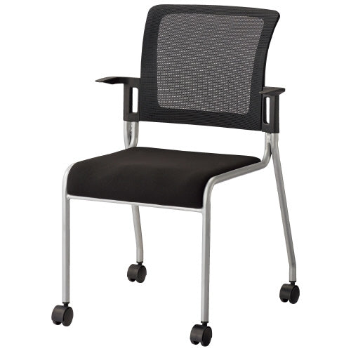 PLUS（プラス）オフィス家具 会議イス MC-4C BK キャスター脚　