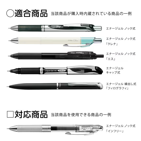 ぺんてる Pentel ボールペン替芯 エナージェル LRN5 0.5mm 黒インキ 5個パック XLRN5-A5 4902506310187