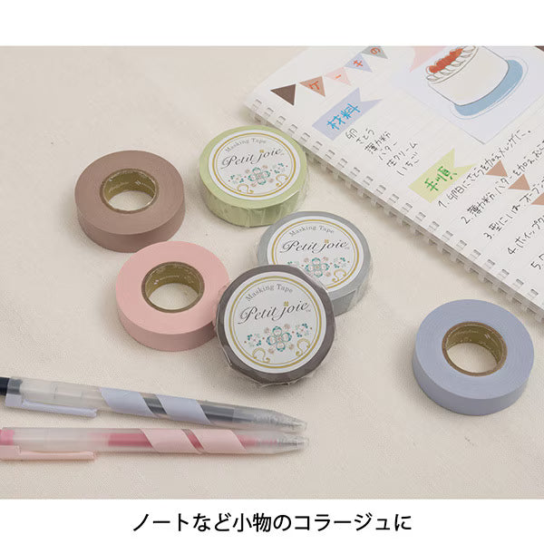 Fita adesiva NICHIBAN Petit Joie dente de leão e joaninha PJMT-15S021 (conjunto de 10)