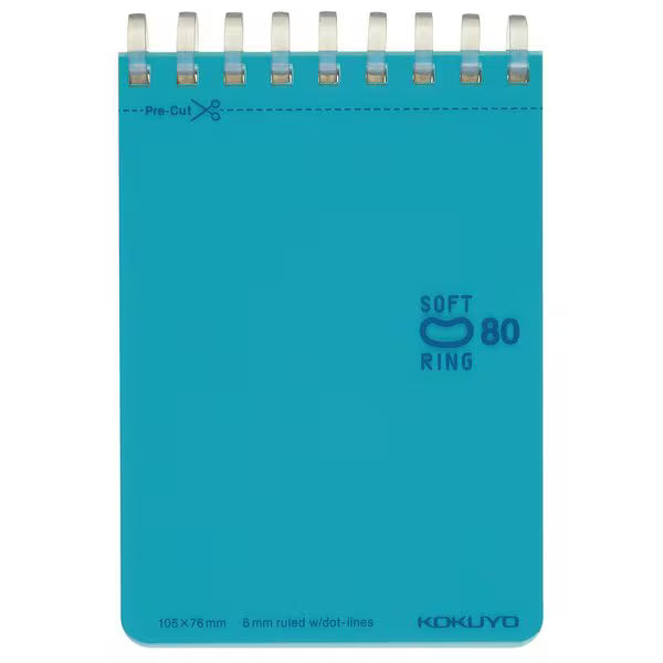 コクヨ KOKUYO メ-SV378BT-LB [ソフトリング ドットB罫 80枚 A7 空]（10セット）