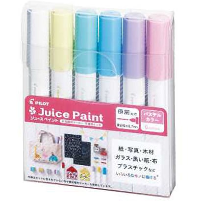 Pilot PILOT Juice Paint Vandbaseret Pigment Marker Ekstra Fin Pastel 6 Farve Sæt SJP-120EF-6CP