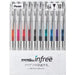 ぺんてる Pentel ゲルインキボールペン ENERGEL infree（エナージェル インフリー） 0.4mm ノック式 10色セット 本体色：クリア ニードルチップ 速乾 BLN74TL-10 4902506383099