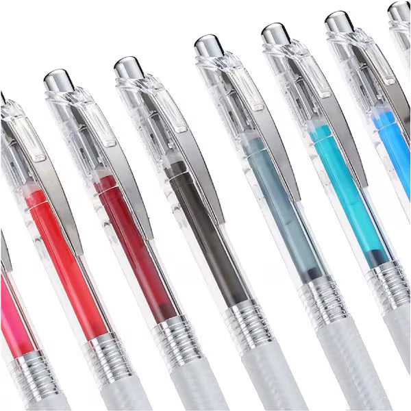 ぺんてる Pentel ゲルインキボールペン ENERGEL infree（エナージェル インフリー） 0.4mm ノック式 10色セット 本体色：クリア ニードルチップ 速乾 BLN74TL-10 4902506383099