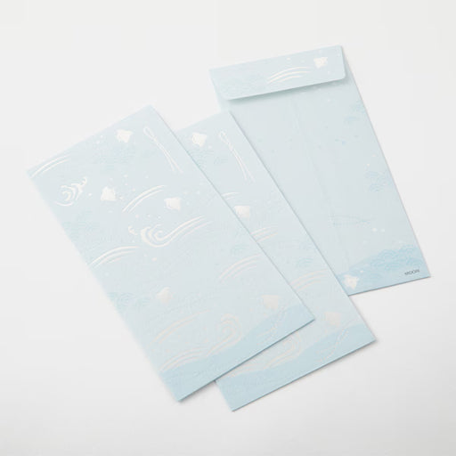 ミドリ デザインフィル DESIGNPHIL 金封589 のし袋 波千鳥柄 25589006 4902805255899（10セット）